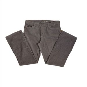 Lands' End Women's Size 14 Mid Rise Bootcut Corduroy Pants Gray Flat Front